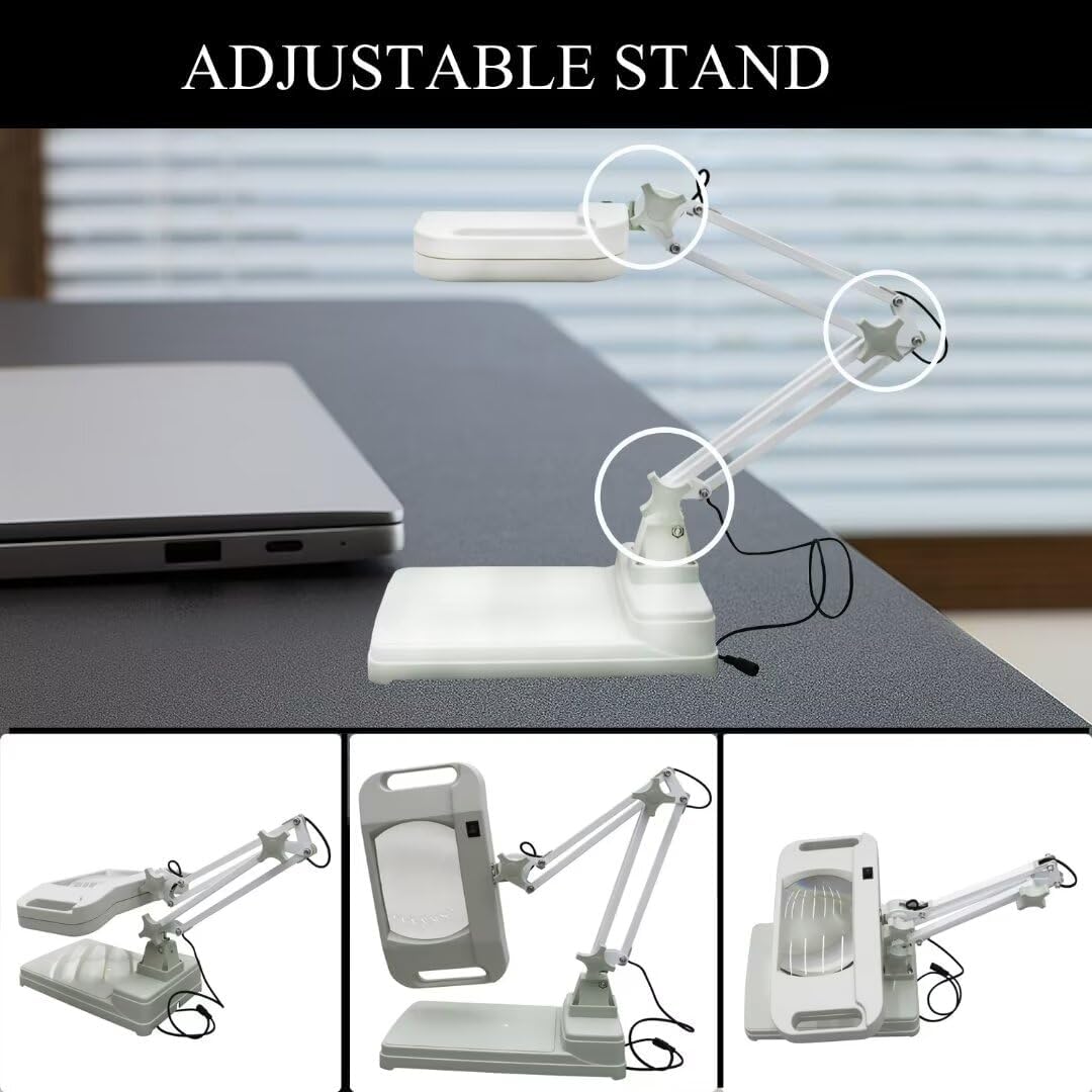 10 x Magnifier Lamp Benchtop Magnifying Lamp LED Magnifying Lamp with Stand 4.4 * 7 inch 110V 22W White for Reading Circuit Board Testing Stamp Collecting