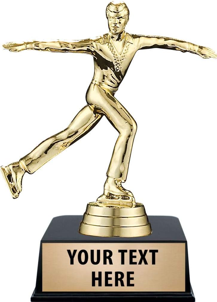 Crown Awards Ice Skating Trophies with Custom Engraving, 6' Personalized Male Ice Skating Trophy On Black Base 50 Pack Prime