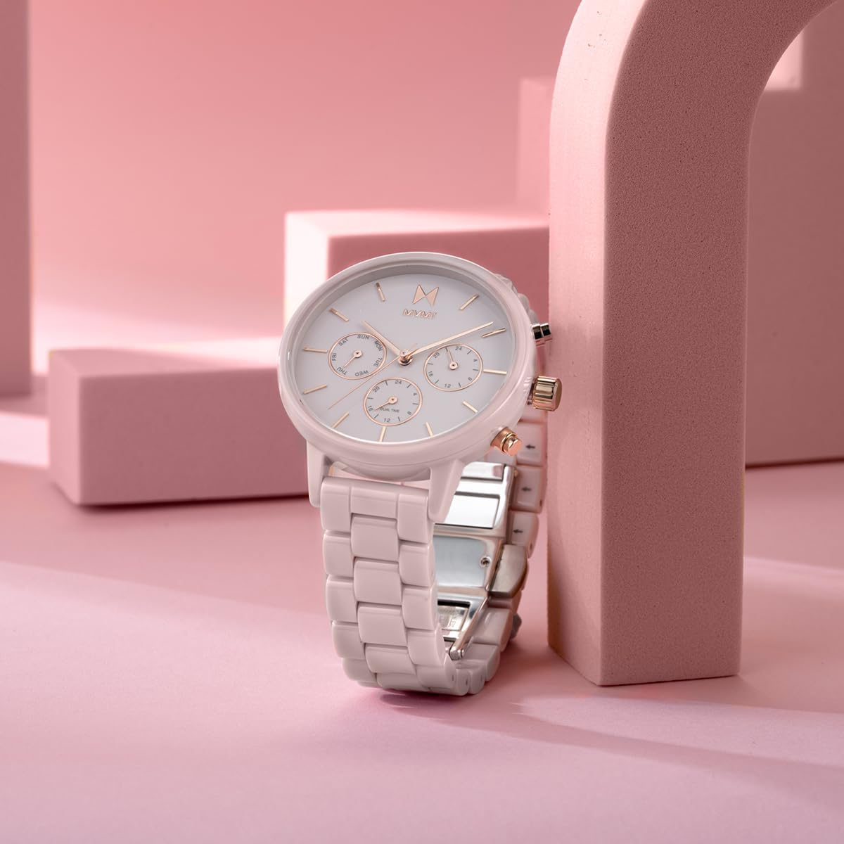 MVMT Rise Mini Women's Watch 3 Hand Quartz Stainless Steel Case and Link Bracelet Water Resistant Premium Minimalist Vintage Timepiece Gift for Her 30mm