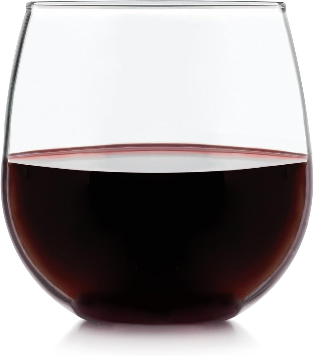 Libbey Stemless Red Wine Glasses, 16.75-ounce, Set of 8