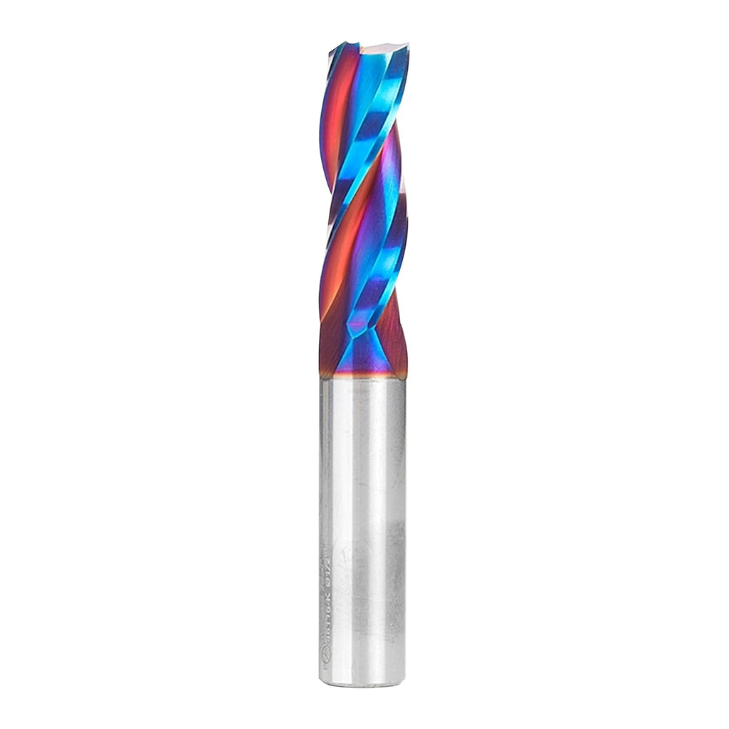 Amana Tool Spektra Extreme Tool Life Coated Solid Carbide Spiral Plunge Router Bit, 46116-K, 1/2 D x 1-1/2 CH x 1/2 Shank x 3-1/2 Inch Long Up-Cut, 3-Flute