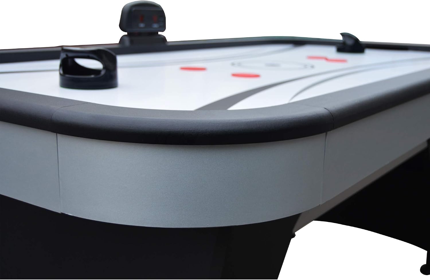 Hathaway Silverstreak 6 Ft Air Hockey Table for Home Game Room - With LED Scoring, High-Output Blower, Scratch-Resistant Surface, Strikers & Pucks - Black Finish