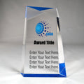 Custom Acrylic Award - Personalized Recognition Trophy for Employee of the Month, Thank You Plaque, Co-Worker Gifts, Employee Appreciation Cards, Work Gifts (Blue Facet Wedge)