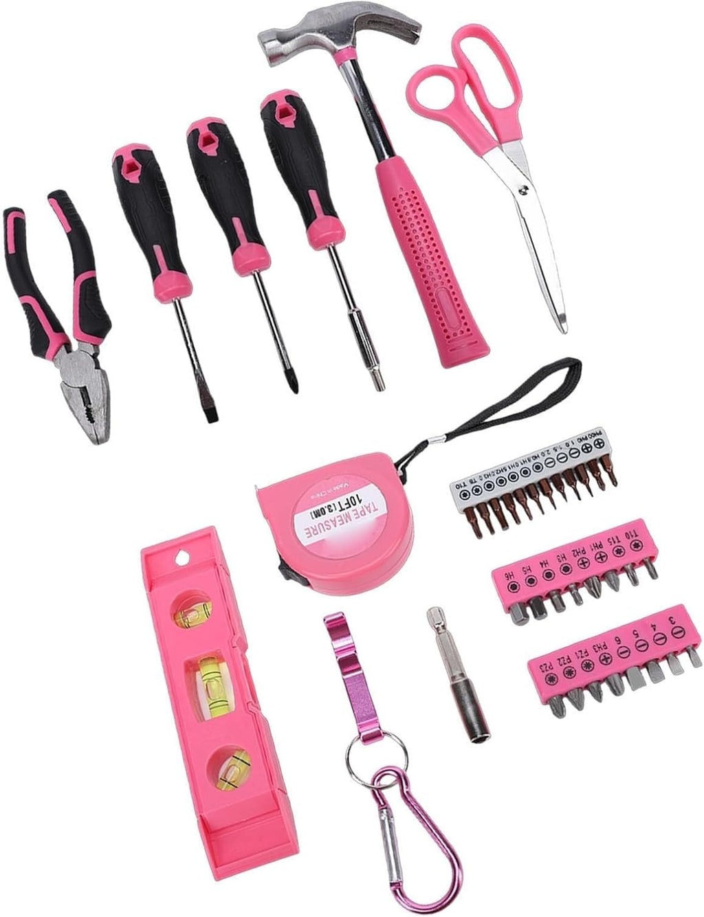 Tool Set 40pcs Pink Household DIY Tool Kit for Women Small Tool Box Set of Starter Basic Ladies Tools