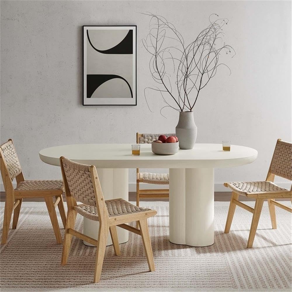 Modway EEI-6764-WHI Caspian 72' Oval Concrete Dining Table, White