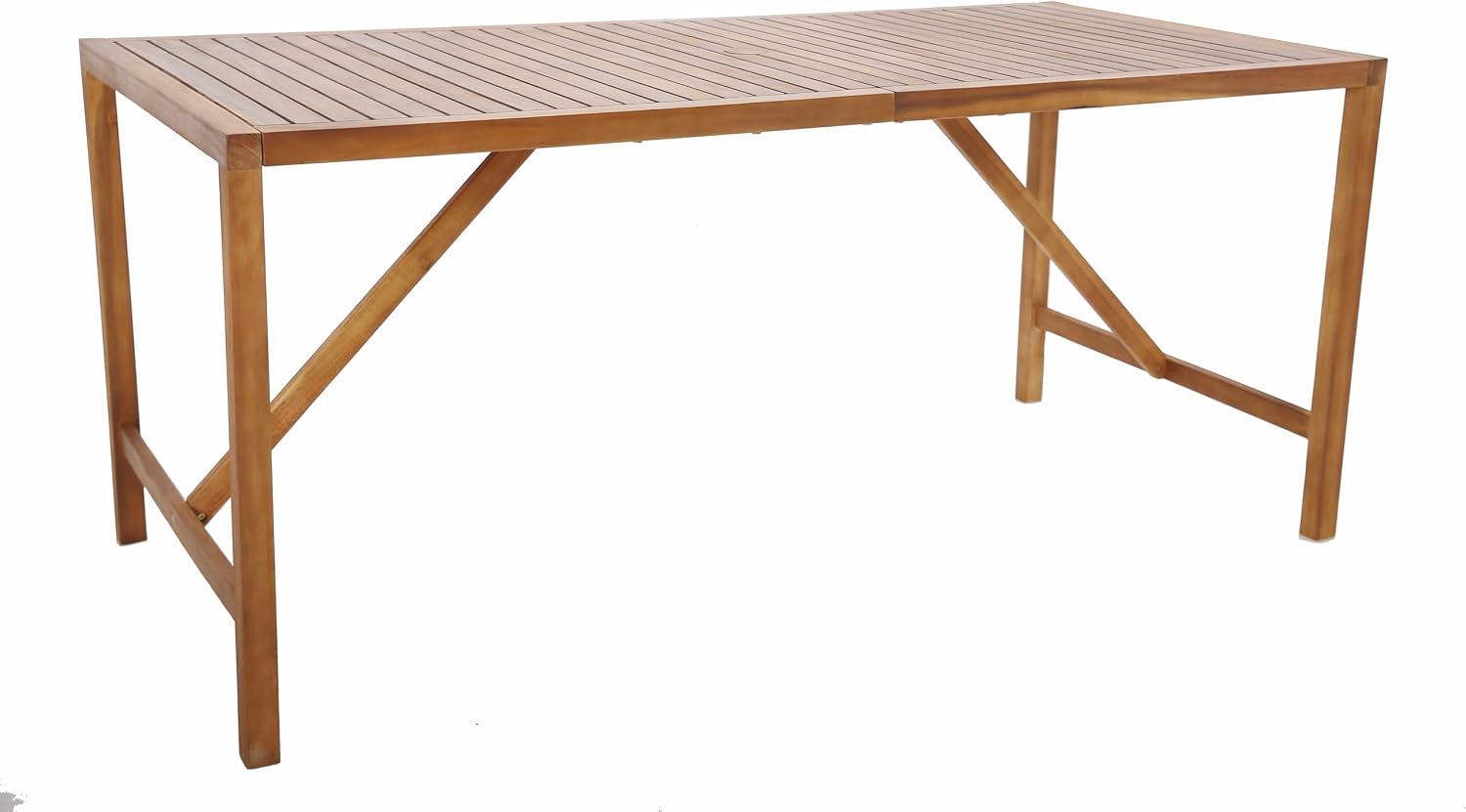 Tangkula 67' Acacia Wood Outdoor Dining Table for 6, Rectangle 6-Person Patio Table with 2' Umbrella Hole & Spacious Slatted Tabletop, Indoor Outdoor Dining Furniture for Deck, Garden, Poolside & Yard