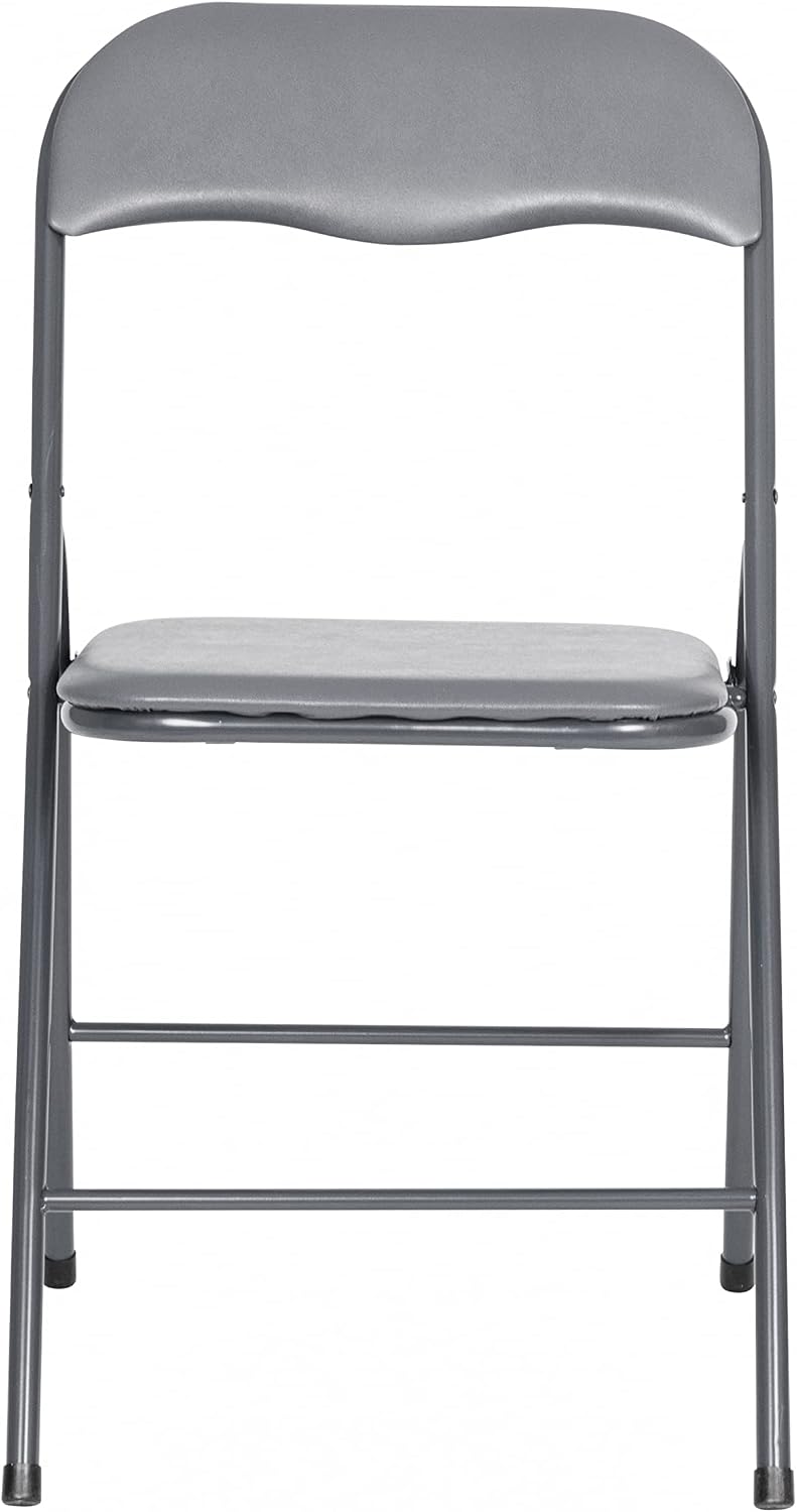 EMMA + OLIVER 5-Piece Multipurpose Folding Card Table and Chairs Set for 4 Players, Padded Top Portable Square Folding Table and Chairs Set, Gray