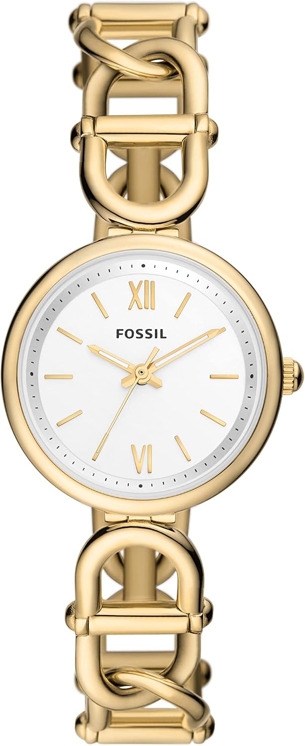 Fossil Women's Watch and Bracelet Set, Carlie Three-Hand Stainless Steel Watch for Women and Bracelet Set