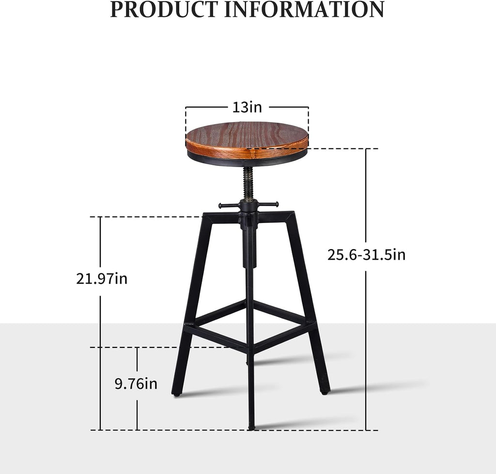 Farmhouse Bistro Bar Table with Chairs Industrial Pub Table and Stools Vintage 3 Pieces Dining Table Set Swivel High Top Height Adjustable