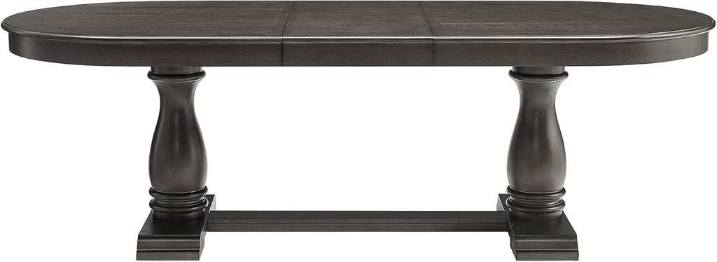 94.06'' Extendable Dining Table Rustic Wood Oval Dining Kitchen Dinner Table for 4-8, Modern Mid-Century for Living Room, Dark Brown
