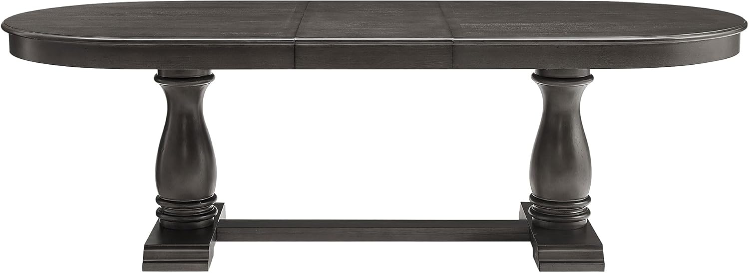 94.06'' Extendable Dining Table Rustic Wood Oval Dining Kitchen Dinner Table for 4-8, Modern Mid-Century for Living Room, Dark Brown