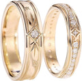 SISGEM Moissanite Couple Rings Set, 10K 14K 18K Solid Gold Moissanite Wedding Rings for Him And Her, Vintage Leaf/Branch Wedding Bands Matching Couple Rings Anniversary Jewelry Gift for Women And Men