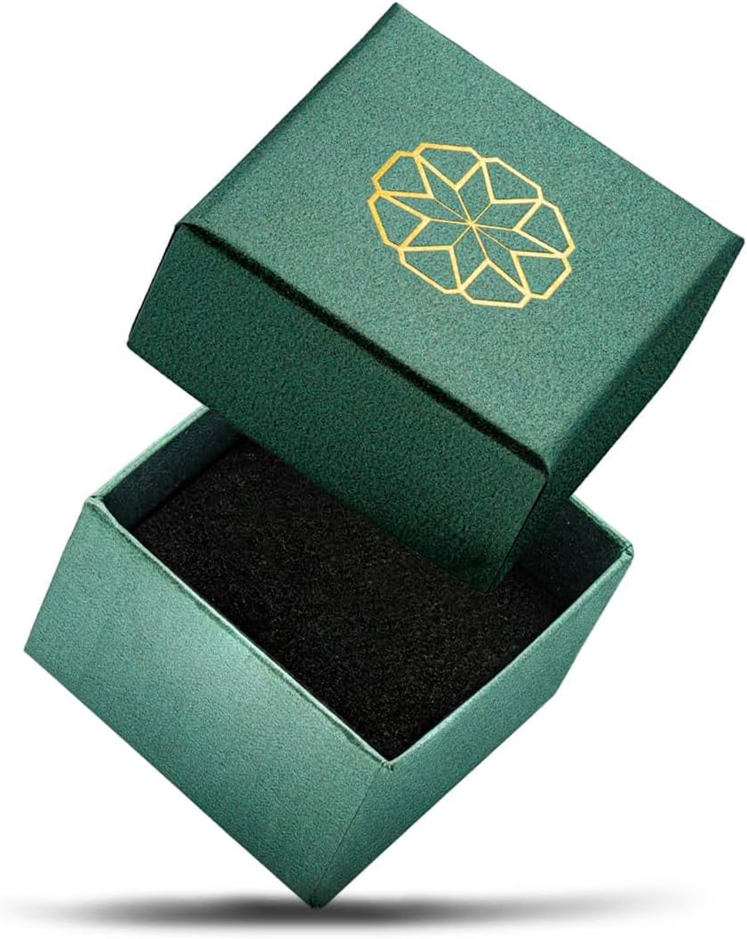 10K White Gold Diamond Accented Hammered Stackable Slender Ring with Starburst Engraved Flush Set Gems (J-K Color, I1-I2 Clarity) - Size 4