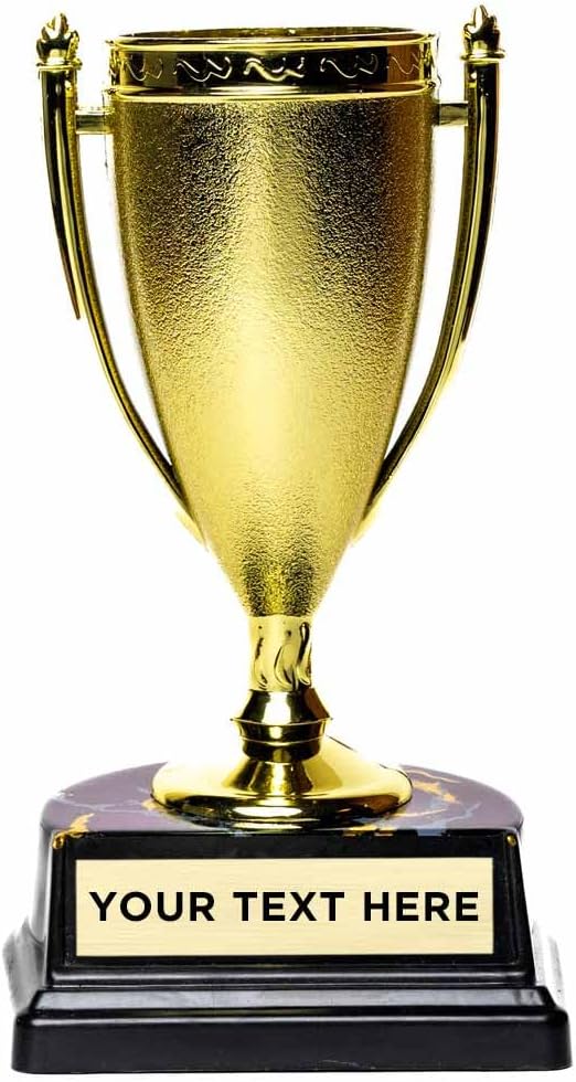 Wilson Trophy 5.5' Gold Flame Series Stipple Cup - Custom Engraving Included - Elegant Award for Sports, Academic, and Corporate Recognition