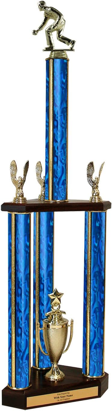 Bocce Ball Triple Column Trophy - 30'