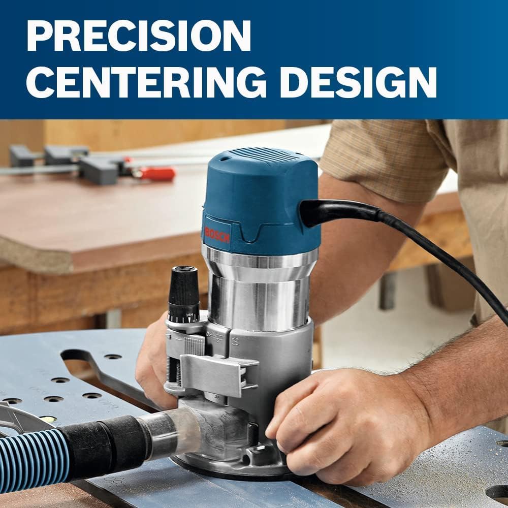 Bosch 1617EVSPK 12 Amp 2-1/4-Horsepower Plunge and Fixed Base Variable Speed Router with RA1054 Deluxe Router Edge Guide With Dust Extraction Hood & Vacuum Hose Adapter