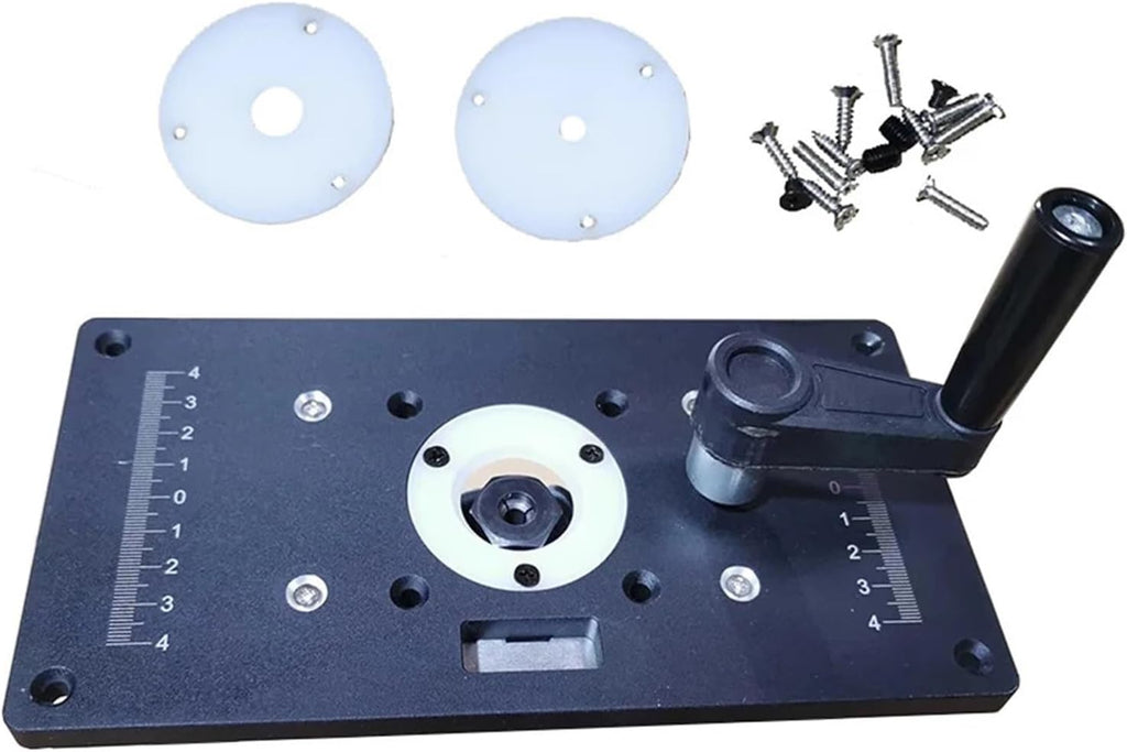 NURII Trimming Machine Router Table Insert Plate, Lift Refit Aluminum Flip for Woodworking Work Plunge Router Base