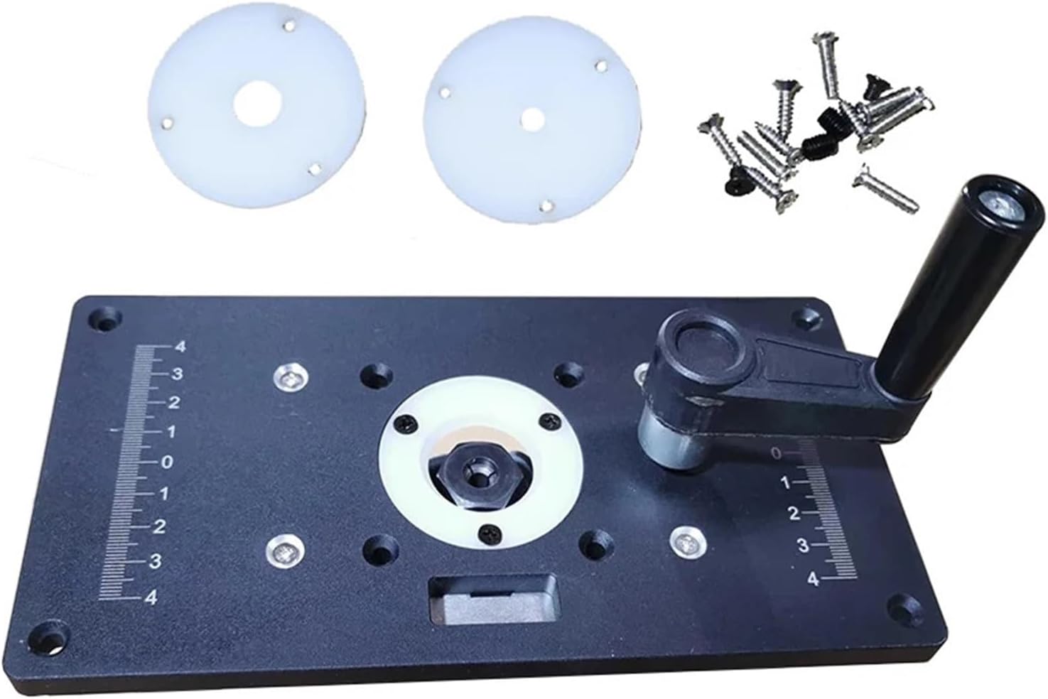 NURII Trimming Machine Router Table Insert Plate, Lift Refit Aluminum Flip for Woodworking Work Plunge Router Base