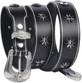 Men 3.8cm Leather Belt Buckle Vintage Metal Rivet Punk Belts Rock Jeans Belt