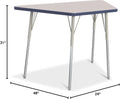 Jonti-Craft Berries 6438JCA112 Trapezoid Activity Tables, A-Height (24'-31' Adjustable Height), 24' x 48', Gray/Navy/Gray