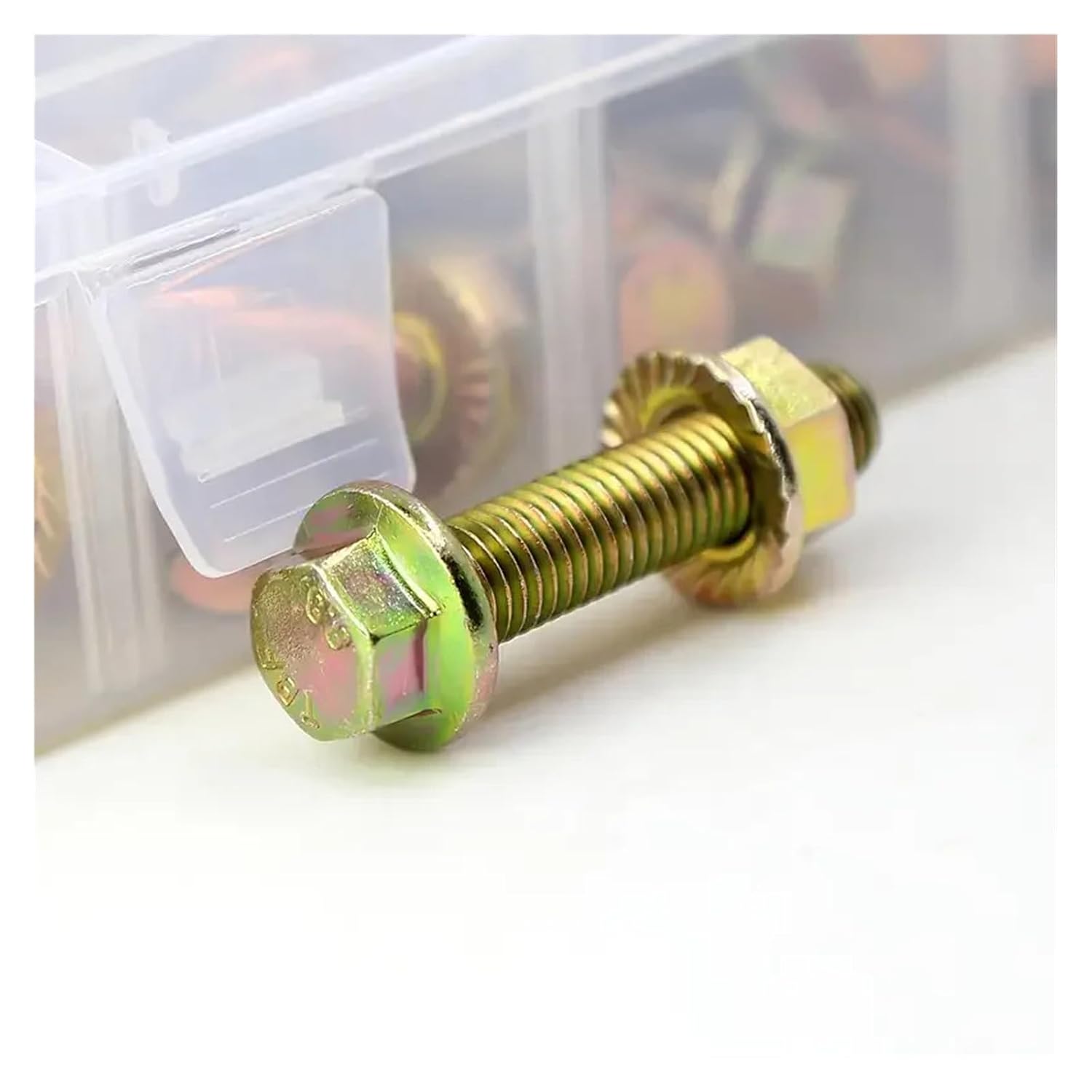 525pcs Assorted Bolts and Nuts Set, M6 M8 M10, Class 8. Serrated Hex