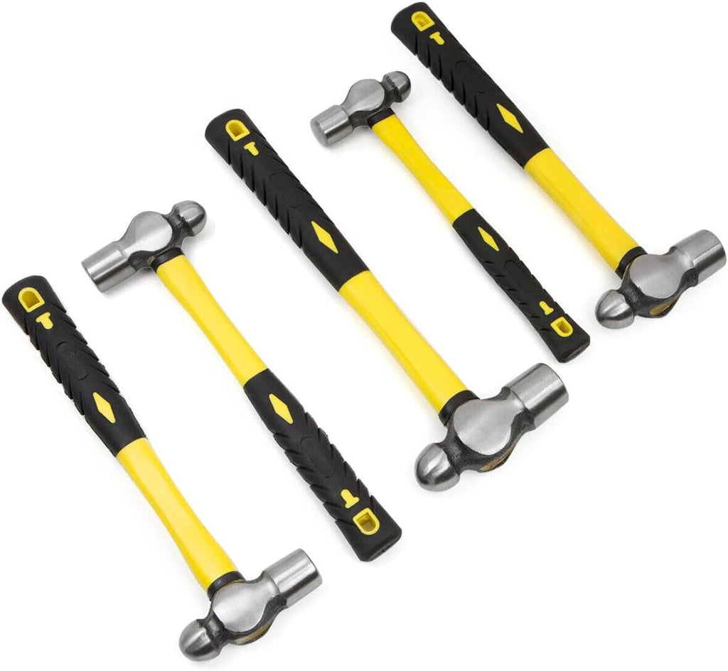 5-Piece Hammer Set, Ball Peen Hammer with Shock Reduction Grip 8 to 32 oz NEW, May Vary