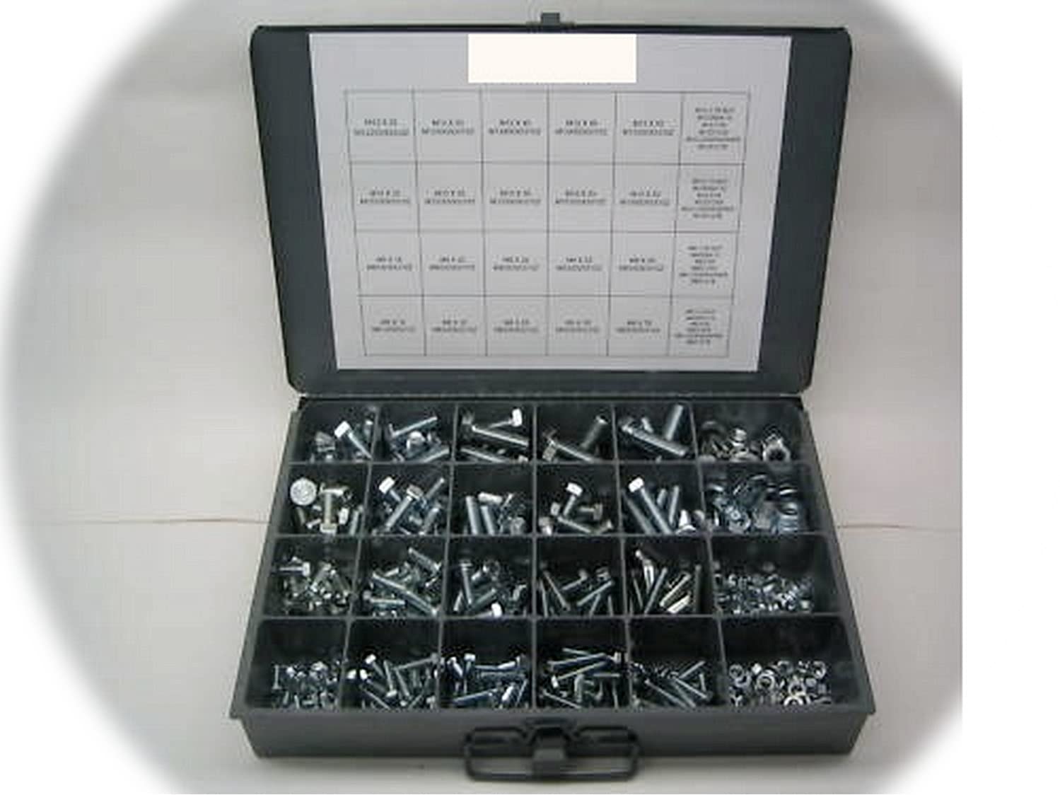 Fine Thread Metric 10.9 Bolt, Nut & Washer Assortment + Tray M8 Thru M14 950pcs Hardware Fastener Kit Set RV9491S