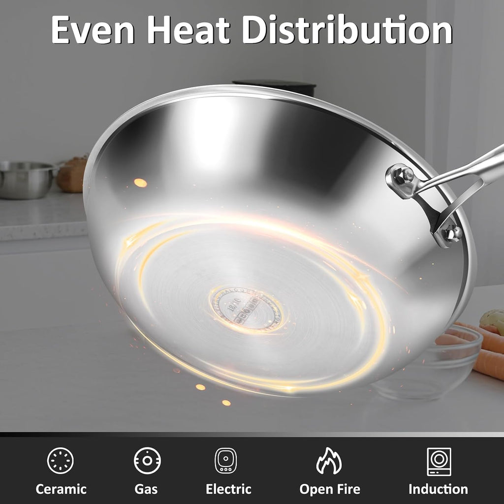 Lazycorner Titanium Non-stick Frying Pan Set, 8, 10, and 12 Inch | Hammered Nonstick Skillet, Titanium Coating & Scratch-Resistant, PFOA Free, Induction Compatible