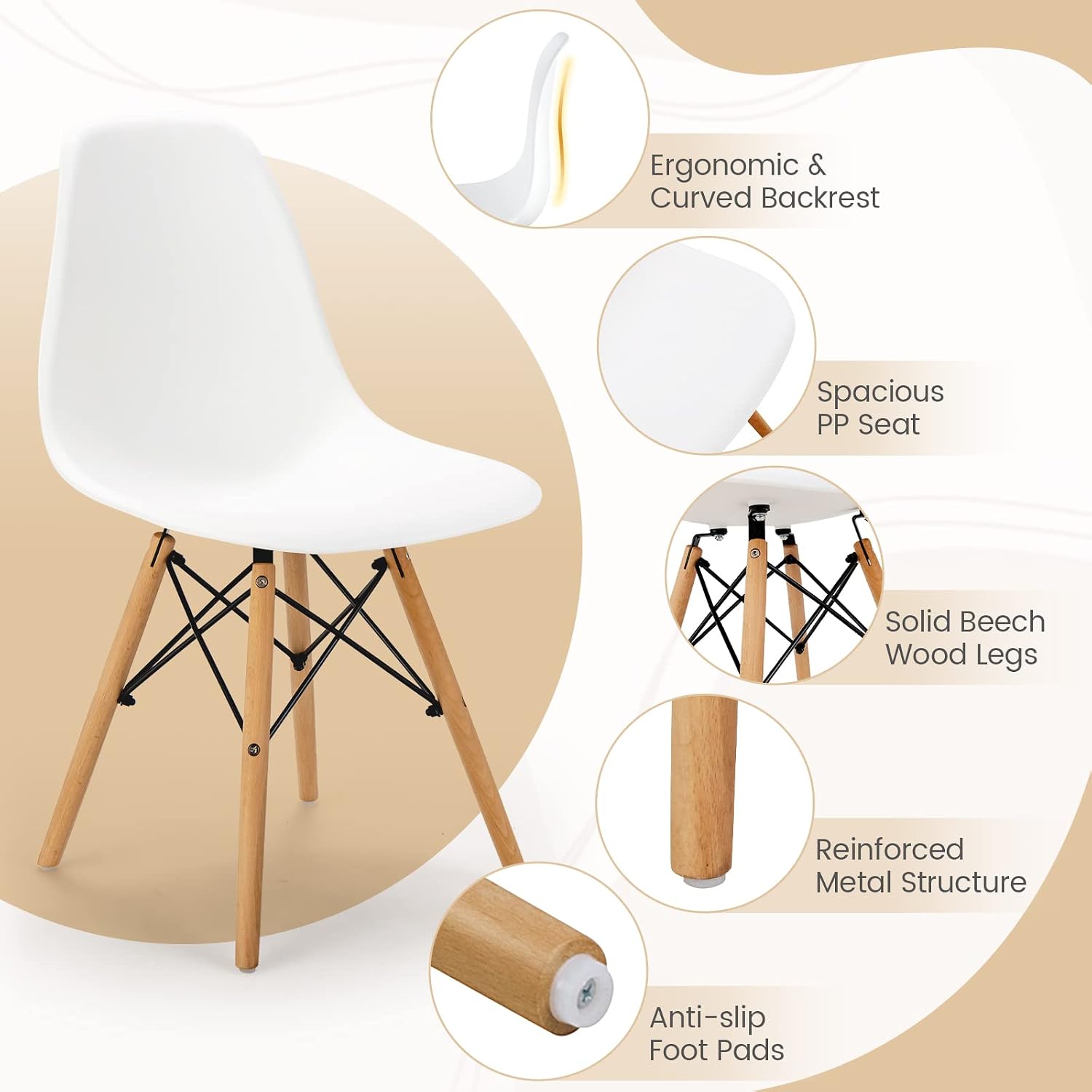 Tangkula Dining Table Set for 4, Modern Kitchen Table and Chairs, Glass Table and Chairs Set of 4 for Small Living Room, Kitchen