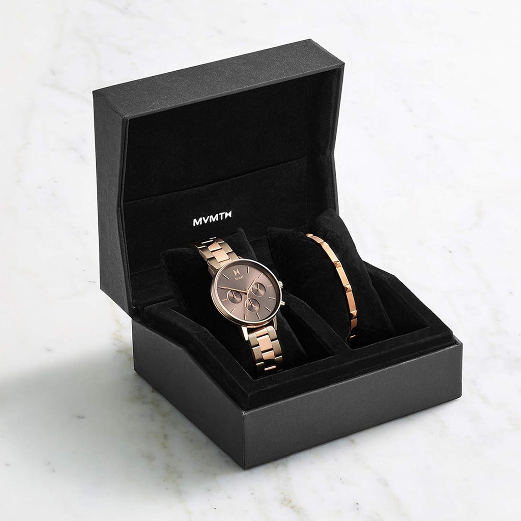 MVMT Rise Mini Women's Watch 3 Hand Quartz Stainless Steel Case and Link Bracelet Water Resistant Premium Minimalist Vintage Timepiece Gift for Her 30mm