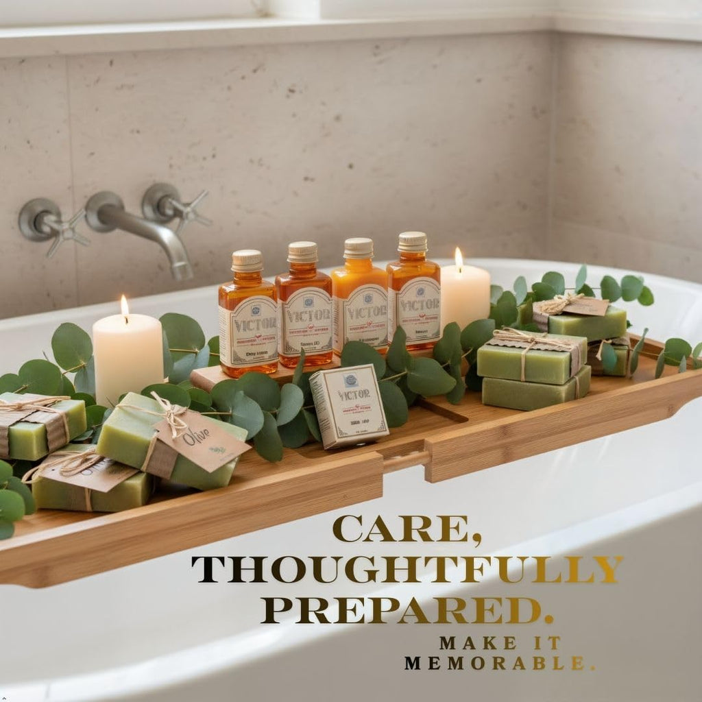 Guest Bathroom Toiletries Bundle – 170 Piece Hospitality Amenity Set with Shampoo, Conditioner, Shower Gel, Lotion & Hand-Wrapped Olive Oil Soaps for Hotels & Rentals
