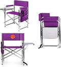 Picnic TIME NCAA Clemson Tigers Sports Chair with Side Table - Beach Chair - Camp Chair for Adults