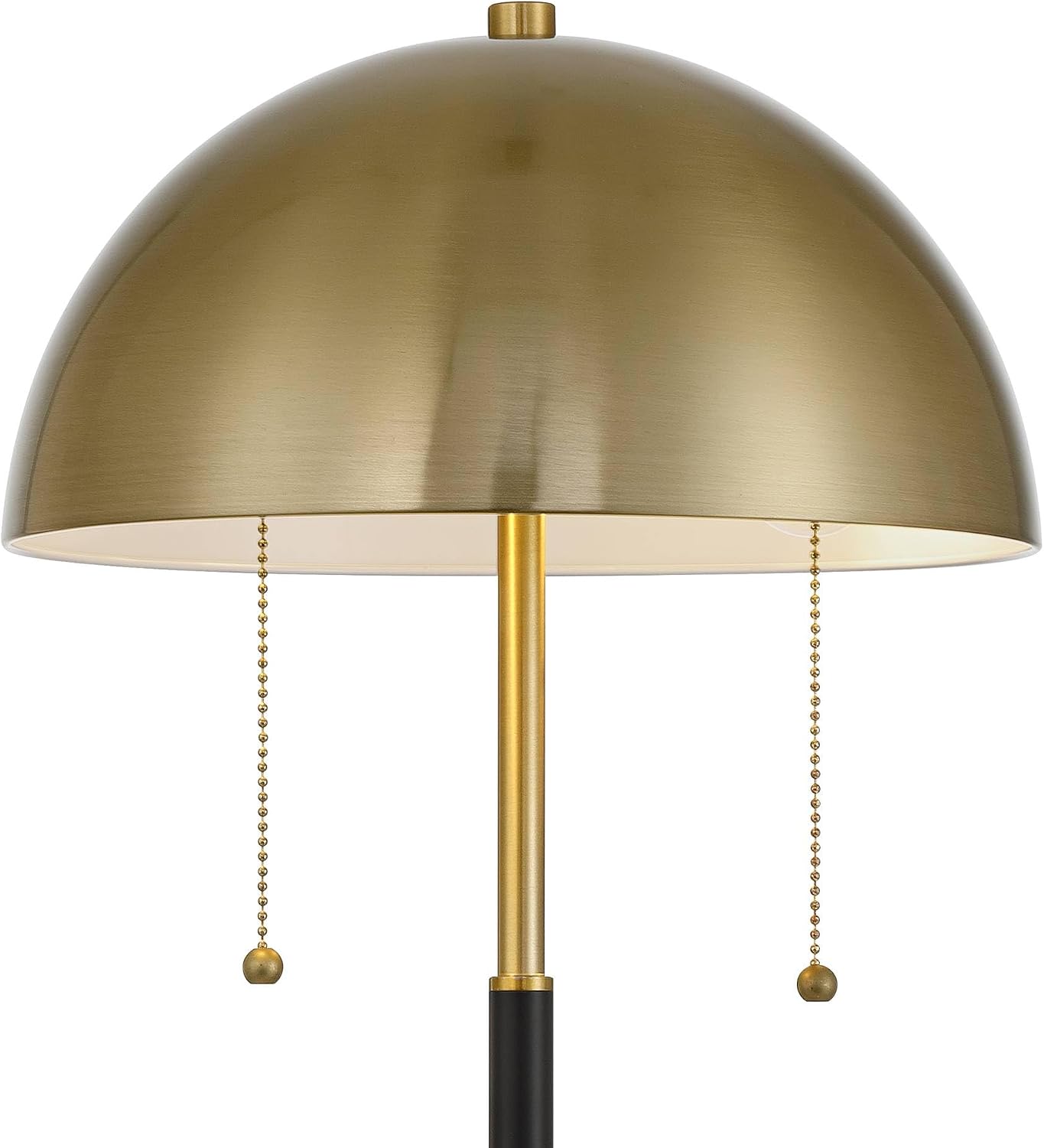 360 Lighting Pierre 23' H Gold Black Metal Dome Pull Chain USB Table Lamp Set of 2