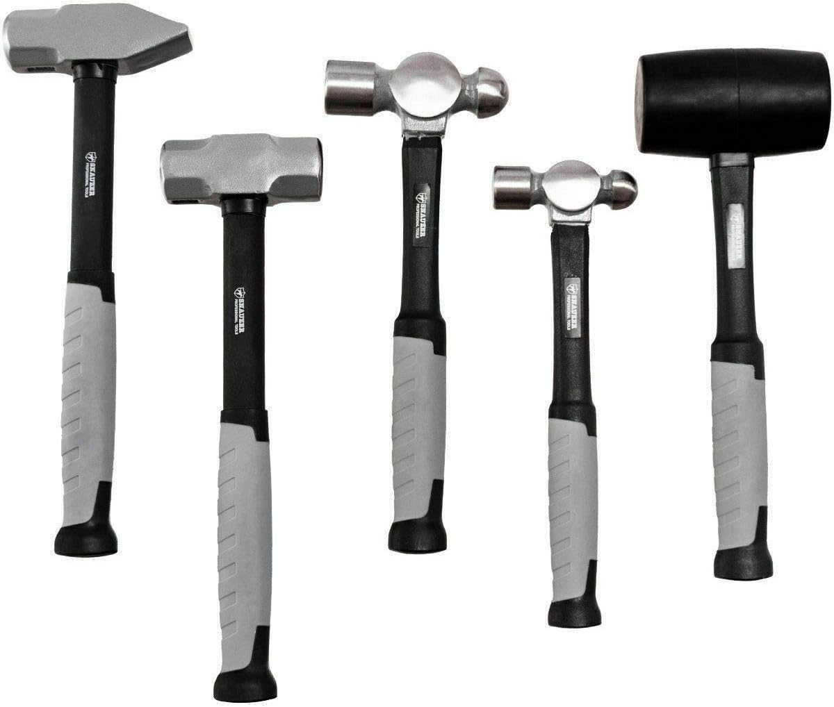 5 Piece Hammer Set Professional Blacksmith Propane Forge Tool Shop Garage Kit,