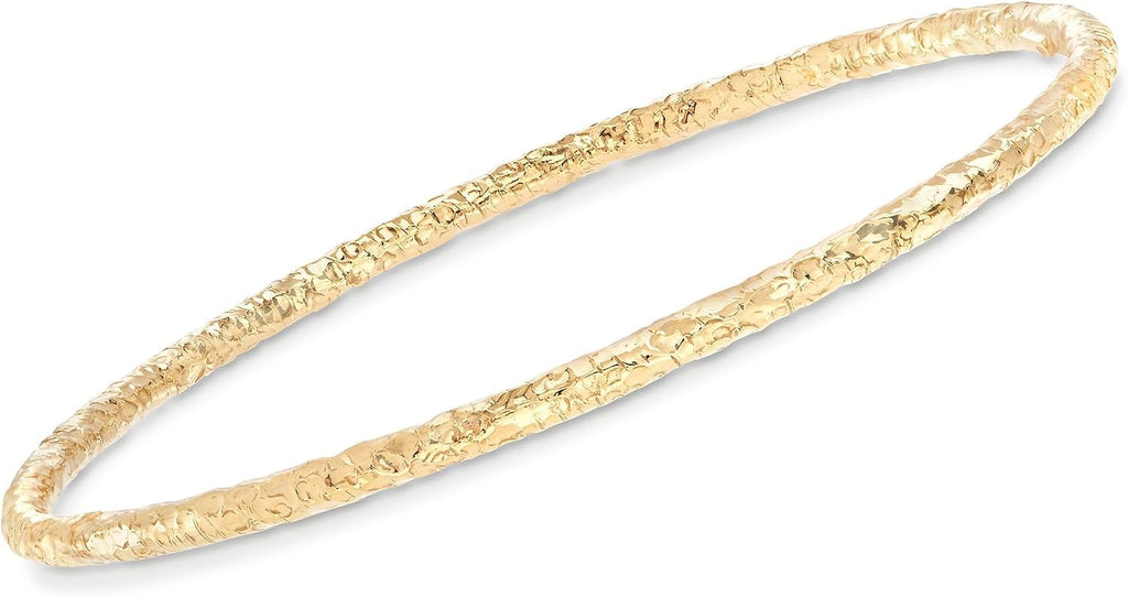 Ross-Simons Italian 22kt Gold Over Sterling Jewelry Set: 3 Hammered Bangle Bracelets