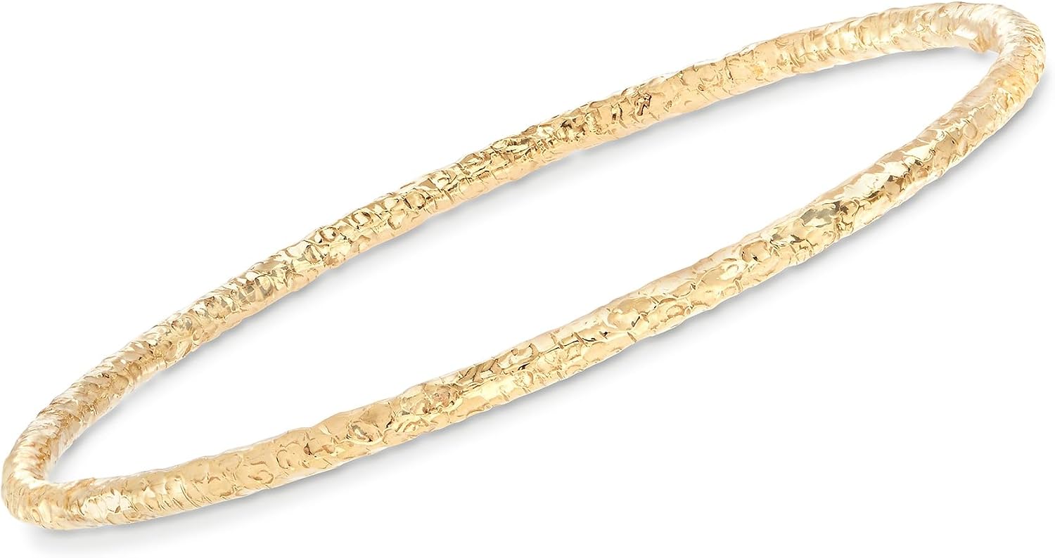 Ross-Simons Italian 22kt Gold Over Sterling Jewelry Set: 3 Hammered Bangle Bracelets