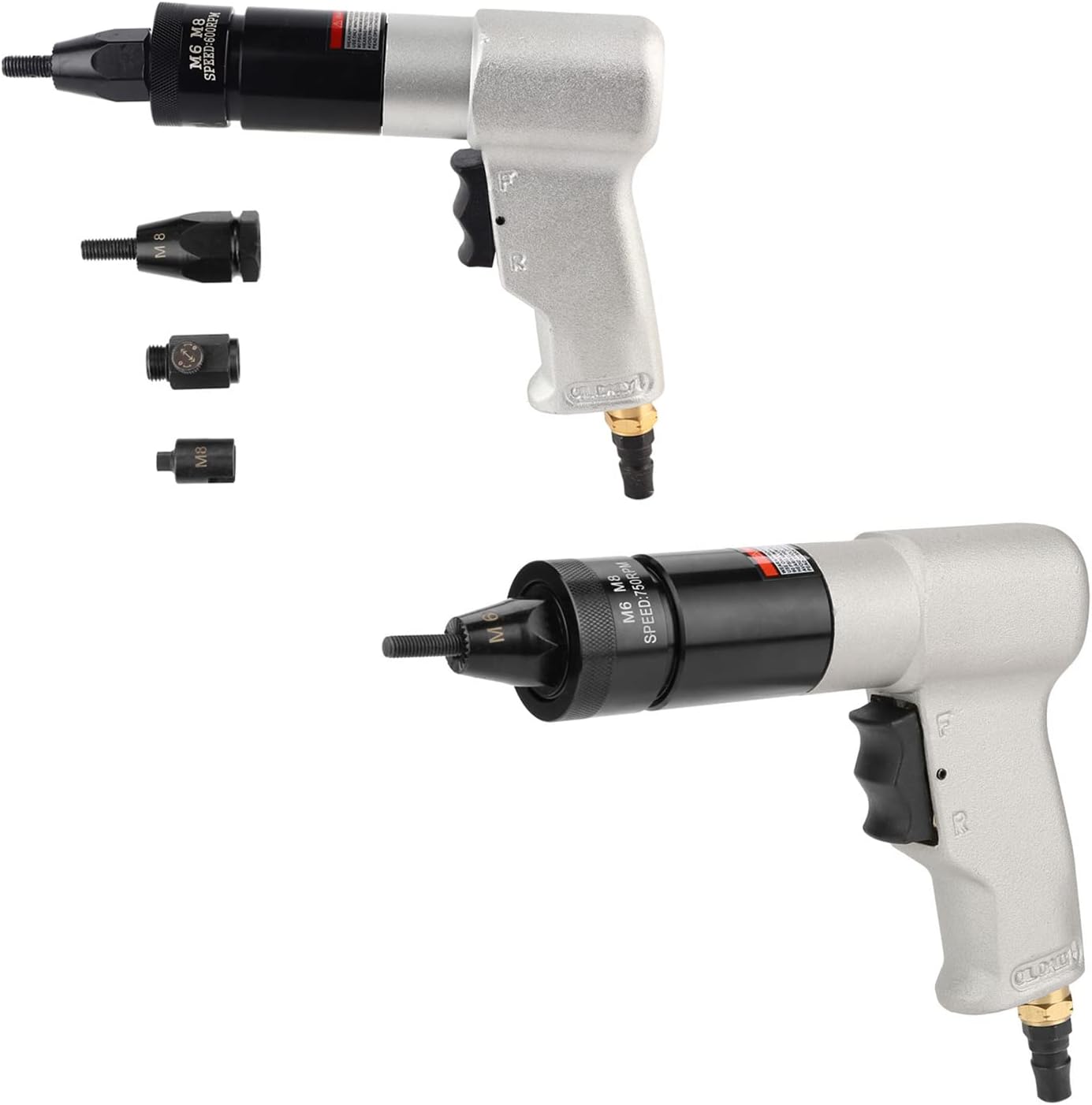 Air Rivet Gun, Metal 1/4 Inlet Port Pneumatic Riveting Gun Pull Nut Automatic Air Riveter Nut Gun Tool 220x180mm (M6/M8 KP-7322)