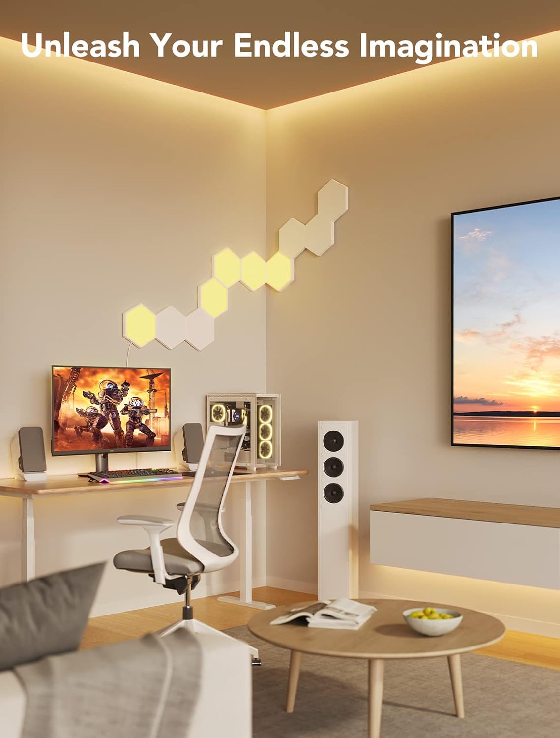Govee Glide Hexa Light Panels, RGBIC Hexagon LED Wall Lights, Wi-Fi Smart Home Creative Wall Lights with Music Sync, Works with Alexa Google Assistant for Indoor Gaming Decor, 10 Pack