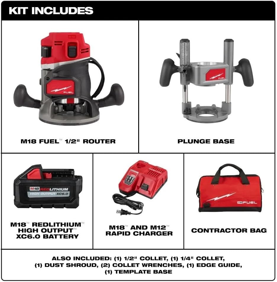 2838-21 Cordless Router for Milwaukee M18 18V FUEL 1/2' Router Kit - NEW