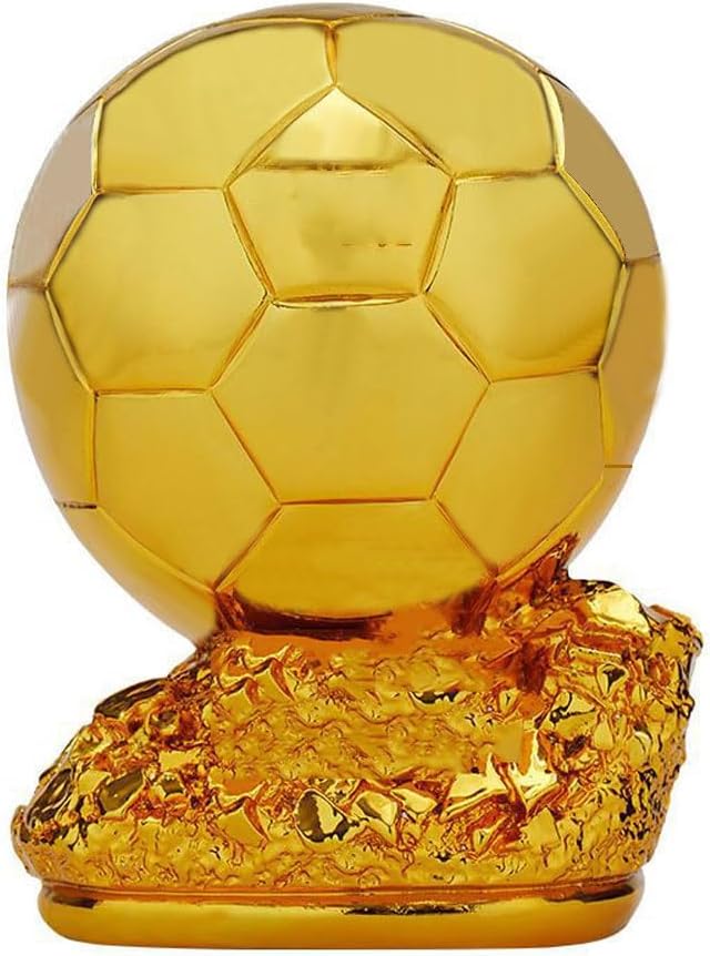 Football Trophy Champion Trophy Best Player Golden Ball Resin Material Electroplating Gold Color Football Commemorative Trophy Collection Football Fan Gift