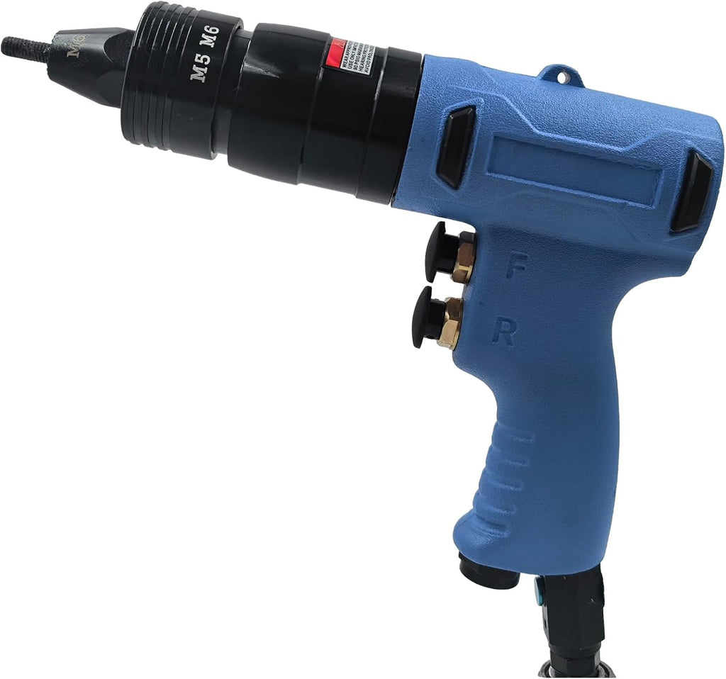 Air Rivet Nut Tool Kit, Pneumatic Pull Nut Setter with M5, M6 Mandrels for Sheet Metal Fastening Threaded Insert Installation