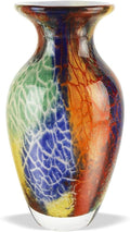 Badash Firestorm Murano-Style Glass Vase - 11' Tall Decorative Mouth-Blown Art Glass Vase - Stunning Oversized Home Decor Accent