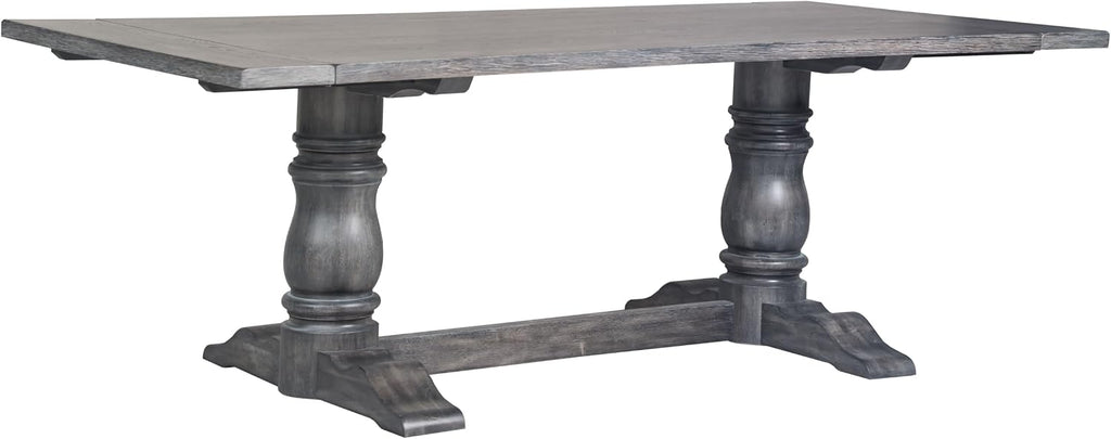 88'' Rectangular Dining Table Rustic Wood Kitchen Dinner Table, Retro Modern Mid-Century Style, Gray
