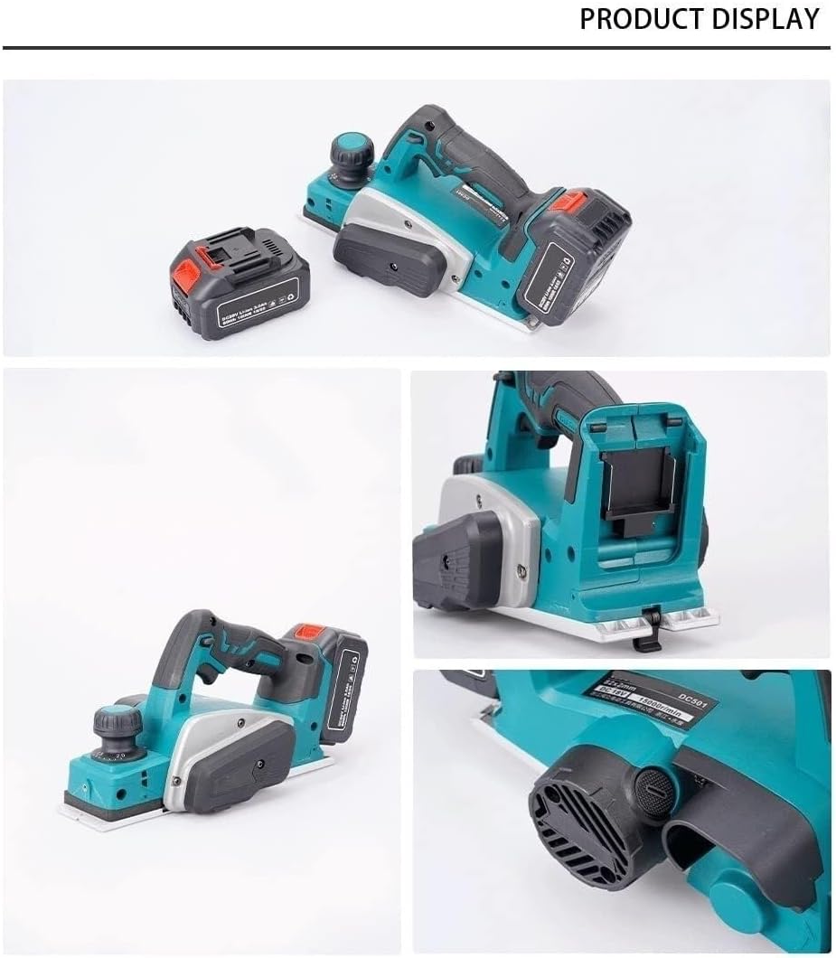 Cordless Electric Planer, 15000rpm Electric Router Trimmer With Wrench Wood Cutting Machine Woodworking Tool(2battery 4.0a)