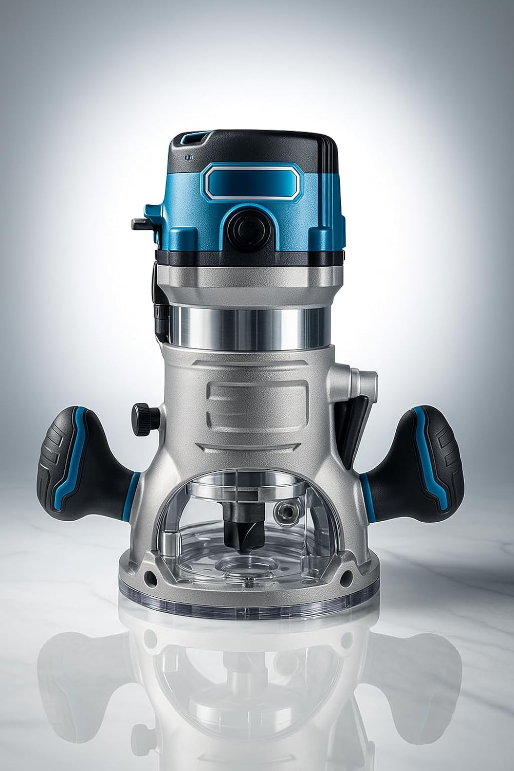 Fits Hercules 2-1/4 HP (Max), Corded 12 Amp Variable Speed Fixed Base Router with Plunge Base Kit - 10,000 to 25,000 RPM, Accepts Router Bits with 1/4 in. or 1/2 in. Shanks, LED light, Rubberized Grip
