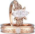 SISGEM Moissanite Couple Rings Set, 10K 14K 18K Solid Gold Moissanite Wedding Rings for Him And Her, Vintage Leaf/Branch Wedding Bands Matching Couple Rings Anniversary Jewelry Gift for Women And Men