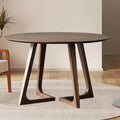 35.4' Round Wooden Dining Table,Small Dining Table for 4,Circle Kitchen Table,Mid Century Modern Coffee Table for Living Room,Dining Room, Easy-Assembly,Space Saving,Walnut
