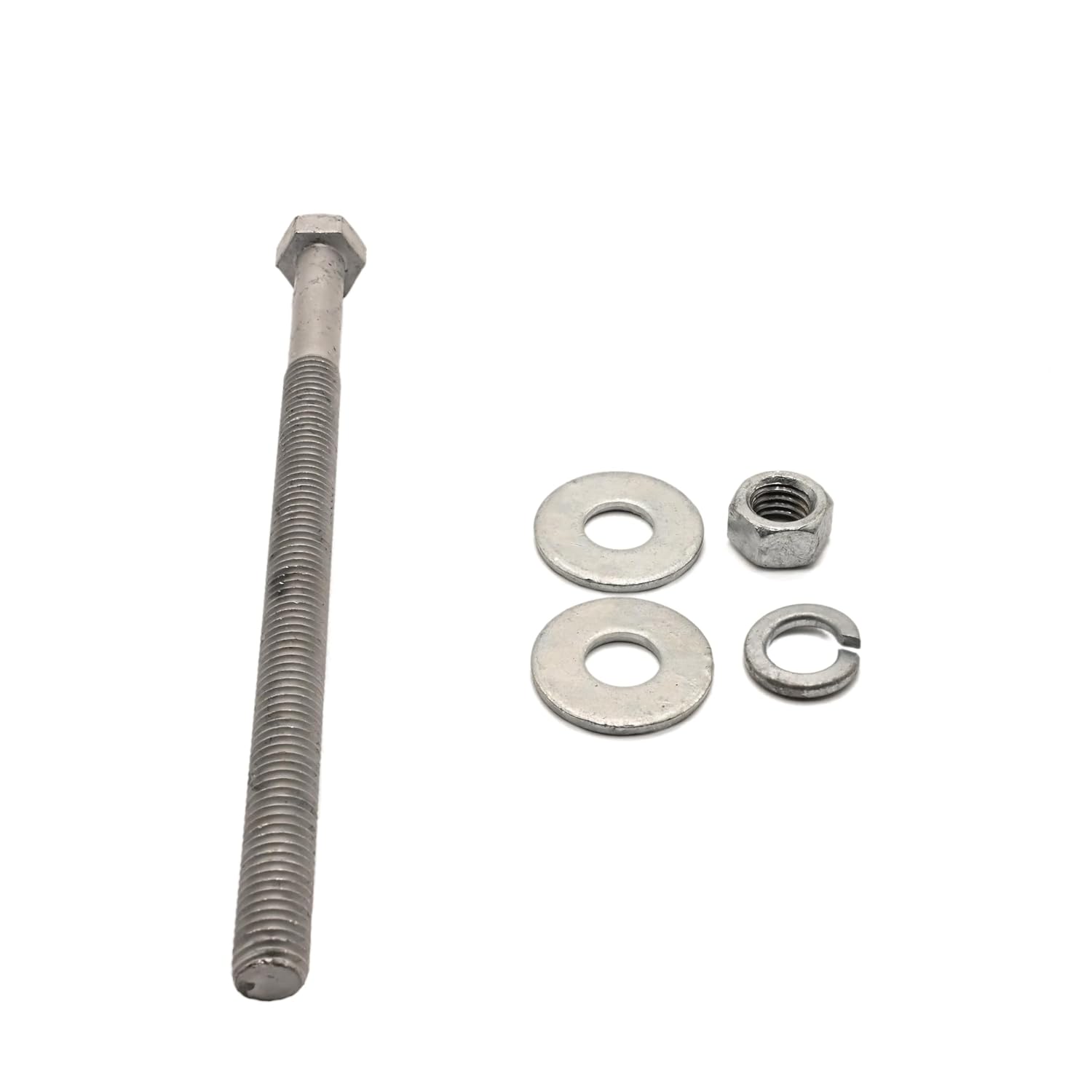 1/2'-13 x 18 Hot Dipped Galvanized Hex Bolt Kit (20 Sets) w/ 40 Flat washers, 20 Nuts, 20 Split Lock washers. Grade A307, 6' Thread, by Fastener Depot