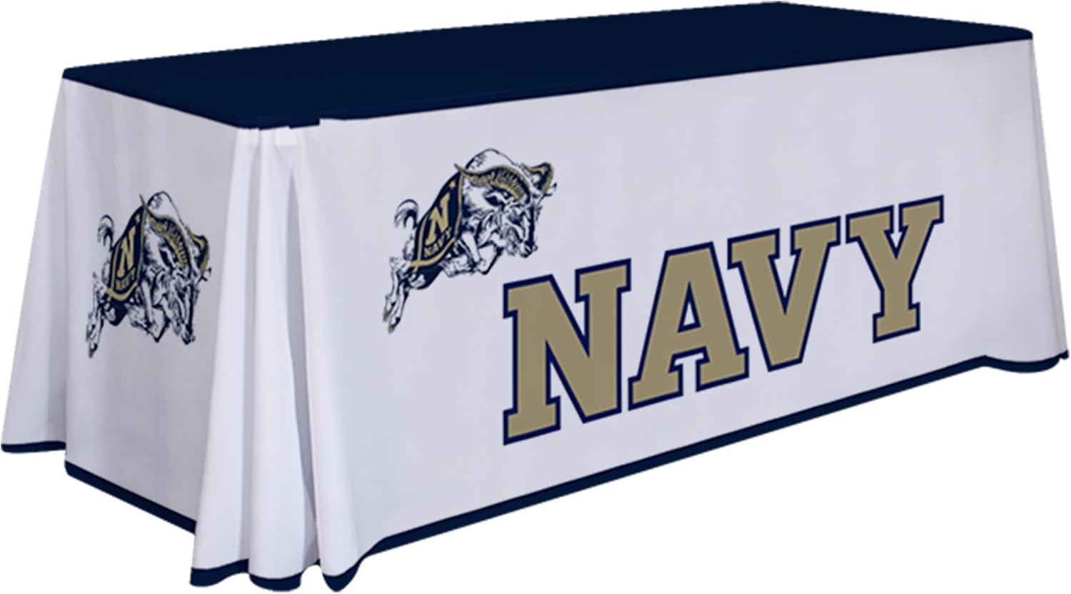 Victory Corps Navy Midshipmen College Sports Printed Table Throw - NCAA Licensed - Polyester - School Tablecloth (6' Draped) (Navy Blue)