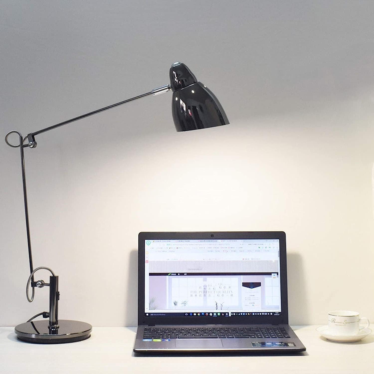 Desk Lamps Metal with Clip, Adjustable Reading Clamp Light with Long arm, Study Book Lamp for Work Office, with Cable and Switch, E27,Black